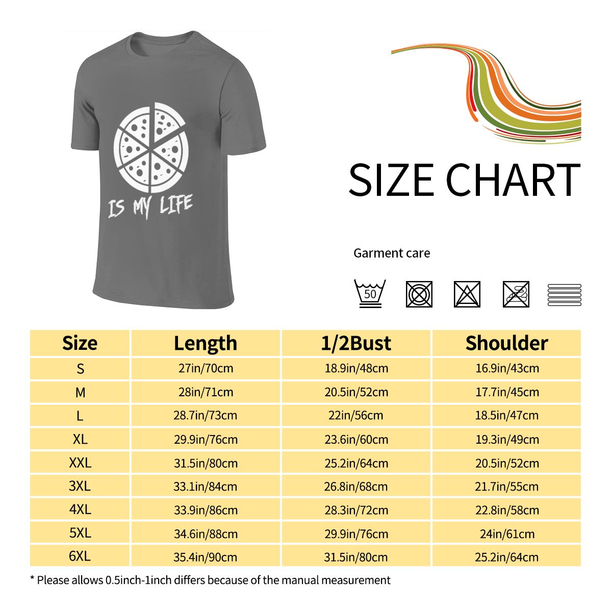 พิซซ่าคือชีวิตของฉัน เสื้อยืดแ - Korean Men Lifestyle บทวิจารณ์และราคา